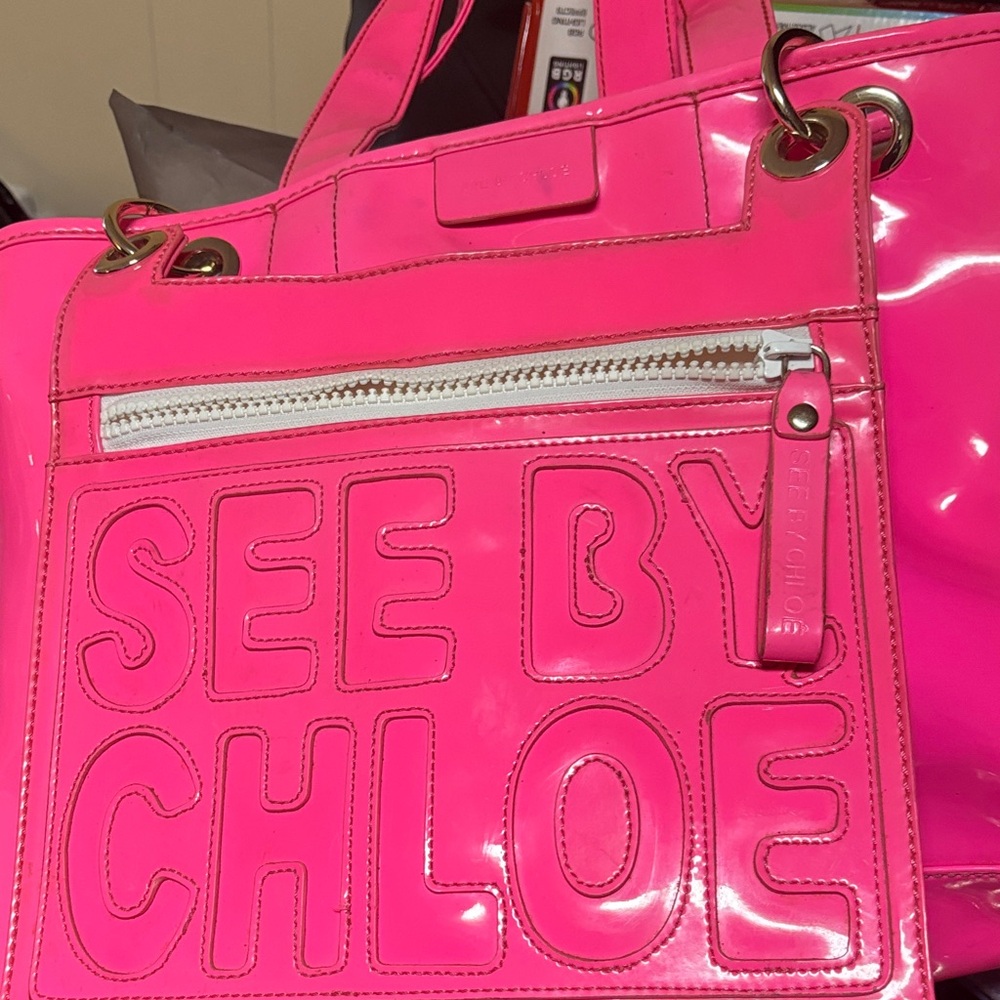 See By Chloe Neon Pink Tote